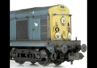 A picture of 20118 with driver fitted, cab and nose ends detailed with fine discs and holes filled with respray of yellow, roof grills replaced with much finer etched fan and grill, bogie modification to reduce the gap between body and bogies, renumbered, horn grill covers made finer, detailed buffer beam at one end and semi detailed at the coupling end, finer side frame steps and speedo cable added.