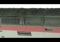 A picture of 47972 Full respray into Technical Services livery. Details include finer ariels, body lowered, etched fan and grills, lamp marker pods on nose, etched nameplates, renumbered, detailed buffer beam at one end, semi detailed buffer at coupling end, moulded nose handrails replaced with wire including pommels and nose catch added.