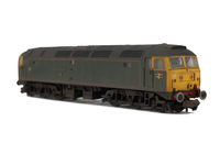 A picture of 47500 resprayed to GWR livery with added features including: body lowered, renumbered, semi detailed buffer beam at both ends, etched roof fan and grill, etched nameplates/plaques, finer aerial and moulded nose handrails replaced with wire including pommels.