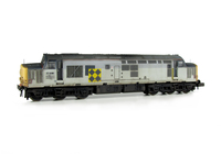 A picture of 37696 with faded paint and re-livery to coal sector. Other details include bogie modification to reduce gap between body and bogies, nose catches, finer aeria, speedo cable added, moulded roof grill replaced with etched fan and grill, renumbered, detailed buffer beam at one end with semi detailed at coupling end.