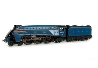 A picture of A4 4498 in preserved condition. Added details include: moulded coal replaced with real coal, detailed buffer beam at one end and and etched steel numbers and tender letters.