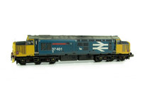 A picture of 37401to in it's large logo DRS owned livery with added cantrail and some livery modifications. Other details include: bogie modification to reduce gap between body and bogies, finer aerial, snowploughs, renumbered, detailed buffer beam at one end and semi detailed at coupling end, silver etched foot tread, 3D etched fan and grill, speedo cable, driver, nose lamp bracket, nose socket added and etched nameplates.
