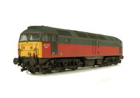 A picture of 47635 Details include: livery adjustments, finer aerials, body lowered, etched fan and grills, renumbered, rch cables on nose, driver, detailed buffer beam at one end and semi detailed at coupling end, battery box modification, moulded nose handrails replaced with wire including pommels and nose catch added.