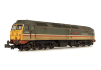 A picture of 47824 with livery modifications including full yellow end. Details include: finer aerials, body lowered, etched fan and grills, renumbered. semi detailed buffer beam at both ends, moulded nose handrails replaced with wire including pommels and nose catch added.