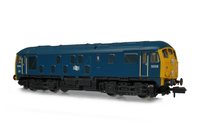 A picture of D5026 respray to BR Blue, water tanks shortened on battery box, body side footsteps plated over, fuel cap taken off, semi detailed buffer beam at both ends, renumbered, headcode discs slimmed down and extra catches added, etched workplates, etched 3D roof grill with fan and speedo cable added.