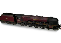 A picture of 46226 with added details including: moulded coal replaced with real coal, etched depot plaques and work plates/nameplates, renumbered and detailed buffer beam at one end.