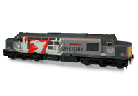 A picture of 37901 with full respray into Europhoenix livery. Modifications include; body window plated over and roof modified. Other Details include bogie modification to reduce gap between body and bogies, moulded roof grill replaced with 3D etched fan and grill, speedo cable added, driver, nose catch, detailed buffer beam at one end and semi detailed at coupling end.
