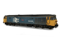 A picture of 50020 Added details include; renumbered, departmental marking, cantrail, driver, mu cable replaced, multiple jumper socket changed to correct type, speedo cable added, etched plates, moulded roof grills replaced with 3D fan and grill and detailed buffer beam.