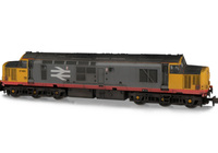 A picture of 37669 Full respray to Railfreight red stripe. Details include bogie modification to reduce gap between body and bogies, battery box modification, moulded roof grill replaced with 3D etched fan and grill, speedo cable added, renumbered, semi detailed buffer beam at both ends and aerial removed.
