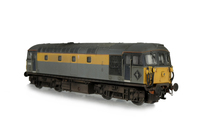 A picture of 33118 with added details of: faded paintwork, renumbered, footsteps above buffers, detailed buffer beam, semi detailed buffer beam at coupling end, driver, etched symbols added and moulded roof grill replaced with 3D etched fan and grill.