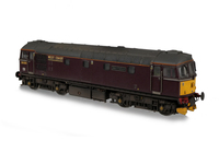 A picture of 33025 with full respray into 'West Coast Railways' livery. Added details of: renumbered, modified nose end with blanked over lights, kick plates, speedo cable, footsteps above buffers, headboard catch, detailed buffer beam, semi detailed buffer beam at coupling end, snowploughs, etched nameplates, driver and moulded roof grill replaced with 3D etched fan and grill.