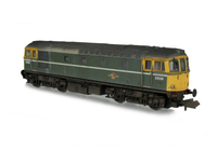 A picture of D6568 with added details of: full yellow ends, headcodes changed, renumbered, footsteps above buffers, semi detailed buffer beam at both ends, etched work plates, speedo cable and moulded roof grill replaced with 3D etched fan and grill.