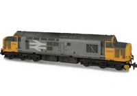 A picture of 37690 with full respray to Railfreight livery. Modifications include; nose catch added, aerials taken off, bogie modification to reduce gap between body and bogies, moulded roof grill replaced with 3D etched fan and grill, renumbered, driver, snowploughs, speedo cable, semi detailed buffer beam at both ends and etched work plates.