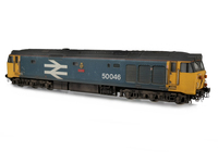 A picture of 50046 Added details include: renumbered, distressed paintwork, etched nameplates,  painted cab interior, driver, speedo cable added, moulded roof grills replaced with 3D fan and grill and detailed buffer beam.