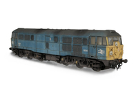 A picture of D5535 converted to a disc headcode skinhead version with full respray into dilapidated faded BR Blue. Added details include: detailed buffer beam and semi detailed at coupling end, driver, renumbered, roof grills replaced with much finer and correct etched version, bogie modification to close the gap between body and bogies and heavily modified nose end with discs, handrails and catches. 