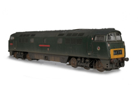 A picture of D1003 renumbered, etched nameplates/work plates and running numbers, detailed buffer beam at one end and semi detailed at coupling end, brake rigging added, plastic panels added to headcodes, smaller holes on wheels, nose end moulded handrails and catch replaced with wire and brass versions and moulded roof grills replaced with 3D etched fan and grill.