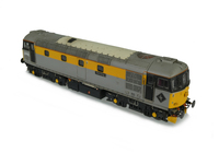 A picture of 33002 with livery modifications to match the prototype. Added details: renumbered, etched kick plates, speedo cable, footsteps above buffers, headboard changed at one end, detailed buffer beam, semi detailed buffer beam at coupling end, snowploughs, etched nameplates/symbols, driver and moulded roof grill replaced with 3D etched fan and grill.