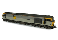 A picture of 60059 with semi detailed detailed buffer beam at both ends, snowploughs fitted with notch for couplers, renumbered, driver fitted, etched plates/arrows and body lowered.