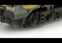 A picture of 70015 with detailed buffer beam at one end and semi detailed at coupling end, snowploughs mounted on cab, driver fitted and a multitude of extra detail added to the top of the bogie frames and bottom of the running plate.