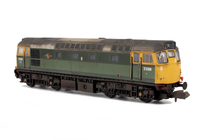 A picture of D5380 with semi respray of green bands and full yellow ends. Brass buffers added, etched windscreen wipers, etched work plates, moulded roof grill replaced with 3D etched fan and grill, modified battery box, renumbered, headcode changed with glass like cover, speedo cable, nose end rubber window surrounds thinned down, nose end footsteps, extended bar across nose, side cab window surrounds smoothed over and semi detailed buffer beam at both ends.