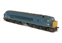 A picture of 44009 with converted body side grills to vertical type with see through etch and one end converted to a disc version, renumbered, respray to BR Blue, etched work plates and nameplates, slimmed down bogies, etched headcode discs with extra catches added, etched 3D fan and grill, detailed buffer beam, wire couplers added at both ends and driver fitted. 