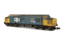 A picture of 37427 with livery modifications including dragon and cantrail moved. Details include bogie modification to reduce gap between body and bogies, moulded roof grill replaced with 3D etched fan and grill, nose catches, etched nameplates, speedo cable and semi detailed buffer beam at both ends.