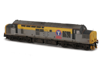 A picture of 37153 with modification of boiler access panel and steps plated over and semi respray of  bands to correct faded shades. Other details include bogie modification to reduce gap between body and bogies, relivery to Transrail, cantrail added, moulded roof grill replaced with 3D etched fan and grill. finer nose end handrails, snowploughs, renumbered, one set of windows plated over on either side, finer aerials, detailed buffer beam and semi detailed at coupling end, driver and speedo cable added..