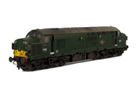 A picture of 37057 with added cantrail and livery modifications. Other details include bogie modification to reduce gap between body and bogies, etched headcode surrounds and air horn covers, moulded roof grill replaced with 3D etched fan and grill. frost grill, etched work plates, renumbered, detailed buffer beam and semi detailed at coupling end, headlight added, driver and speedo cable added..