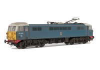 A picture of 86426 Full respray to BR Blue with white roofs. Other details include: renumbered. moulded front end detail replaced with etches and wire along with extra detail for a 86/4, brass buffers, driver, pantograph replaced, pommels added to nose end handrails, detailed buffer beam at one end and semi detailed at the coupling end and etched BR symbols/numberplates added. 