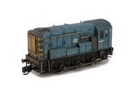 A picture of 08662 Resprayed to faded BR Blue. Details added: renumbered, door recess added, semi detailed buffer beam at both ends, modified piping at both ends, driver and various livery modifications.