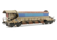 A picture of Autoballaster re liveried with blanking patch sprayed over former logo, detailed buffer beam, tail light and and load added.