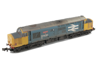 A picture of 37430 with semi respray of black grills and headcodes to yellow as well as cantrail and red buffers added. Other details include: bogie modification to reduce gap between body and bogies, moulded roof grill replaced with 3D etched fan and grill, speedo cable, semi detailed buffer beam at both ends, driver, nose catches and etched nameplates fitted.