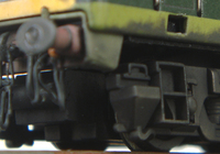 A picture of D7054 with detailed buffer beam, renumbered with metal numbers, etched work plates and change of headcode,