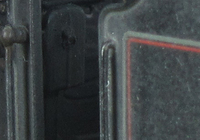 A picture of close up of painted cab interior.