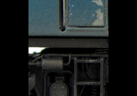 A picture of lose up of paint flaking on door which is often seen on a class 26.