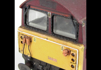 A picture of 58050 finer nose end handrails with pommels added, etched nameplates, renumbered, driver added, detailed buffer beam at one end and semi detailed at coupler end, small nose end grills and finer mu sockets.