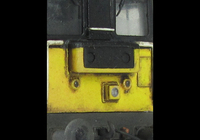A picture of 20905 Converted to a 20/9 with full respray into Railfreight livery. Added details include: renumbered with added side box, plates added at cab end, side cab windows modified to rectangular versions with etched surrounds, headcode box modified, different windscreen wipers on either side, roof grills replaced with much finer etched fan and grill, bogie modification to reduce the gap between body and bogies, horn grill covers made finer, semi detailed buffer beam at both ends, finer side frame steps, driver fitted, speedo cable added, ariel pod, headlight at both ends and etched cab window surrounds.